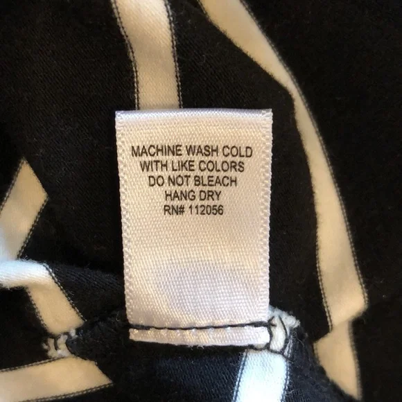 Black with white stripes long sleeve t-shirt from Inherit Co. by Zenana - Picture 4 of 7